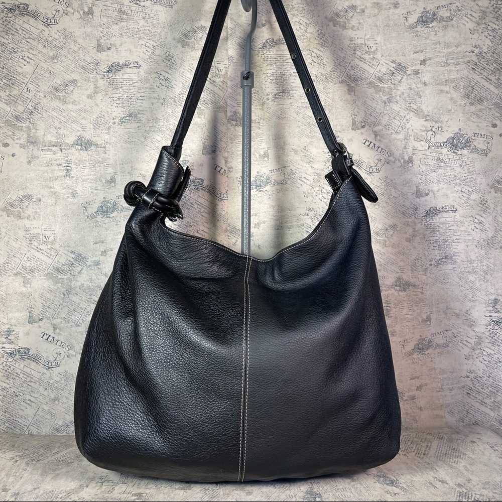 Marco Buggiani Italian Leather Tote Bag Knot Detail Made in Italy Shoulder Purse
